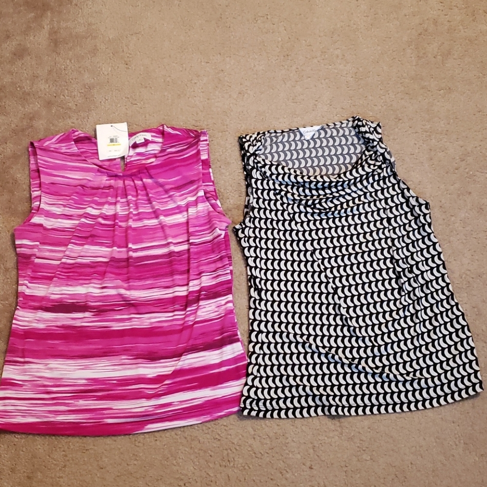 2 x Calvin Klein sleeveless blouses (NWT)
